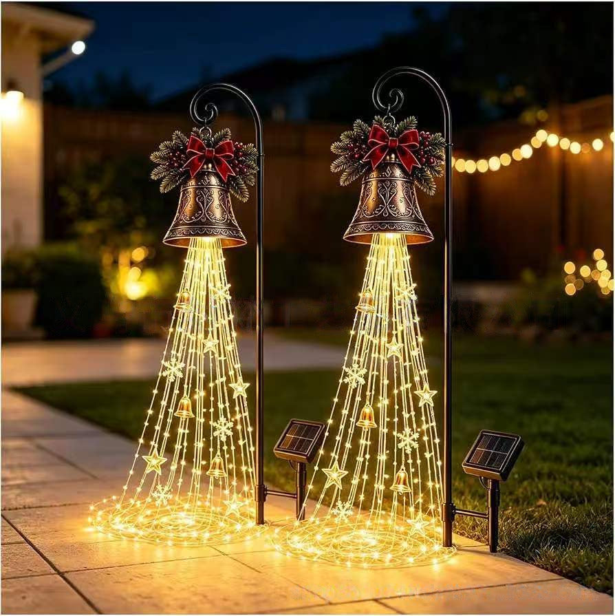 Christmas Bell Cascade Solar Yard Light