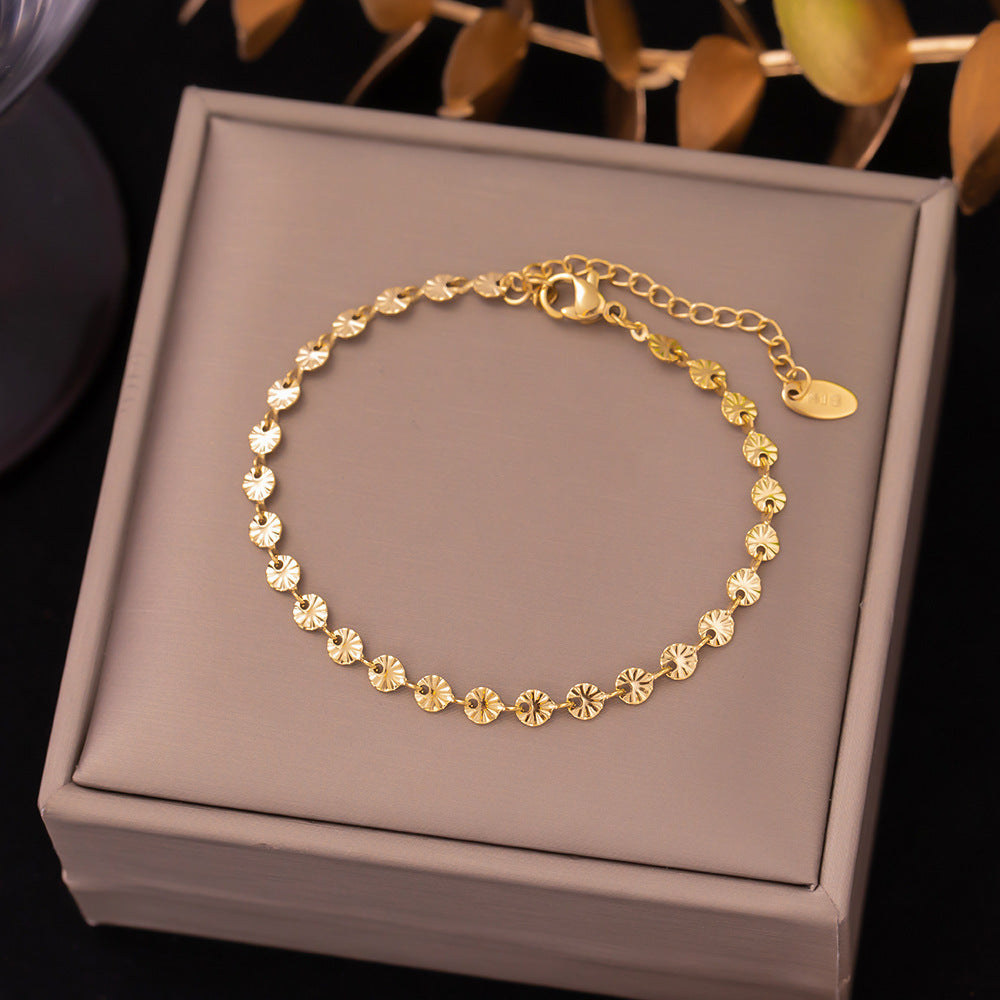 Women's Titanium Steel Inlaid Charm Bracelet Versatile Fashion Jewelry