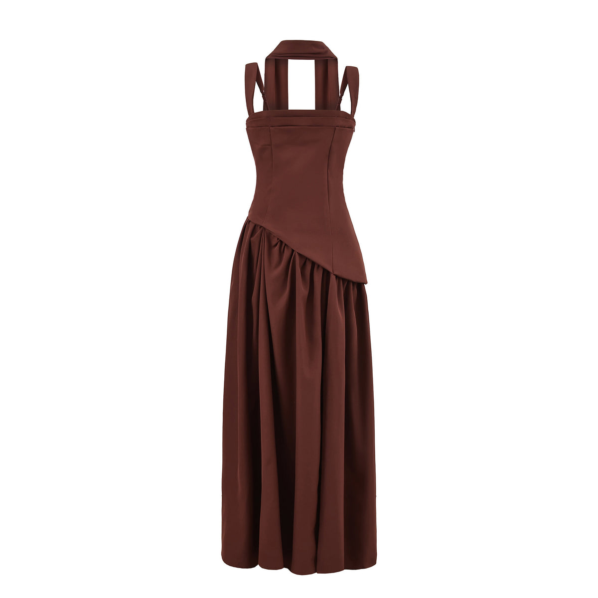 Irregular Hem Waist-Cinching Straps Dress
