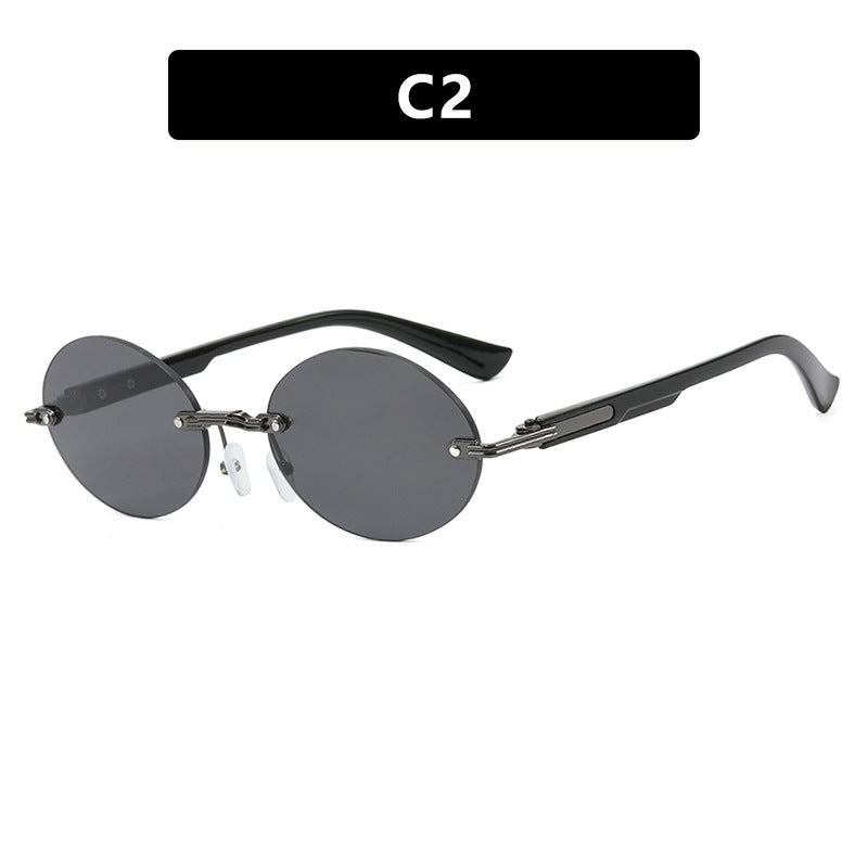 Frameless Oval Sunglasses UV400 Protection