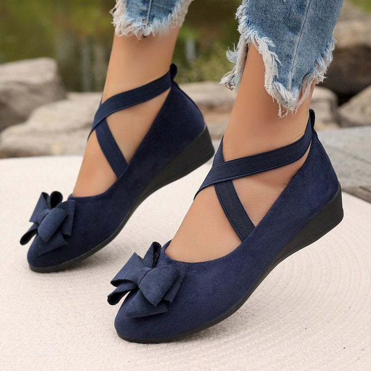 Women's Pointed Toe Suede Wedge Heel Casual Single Shoes