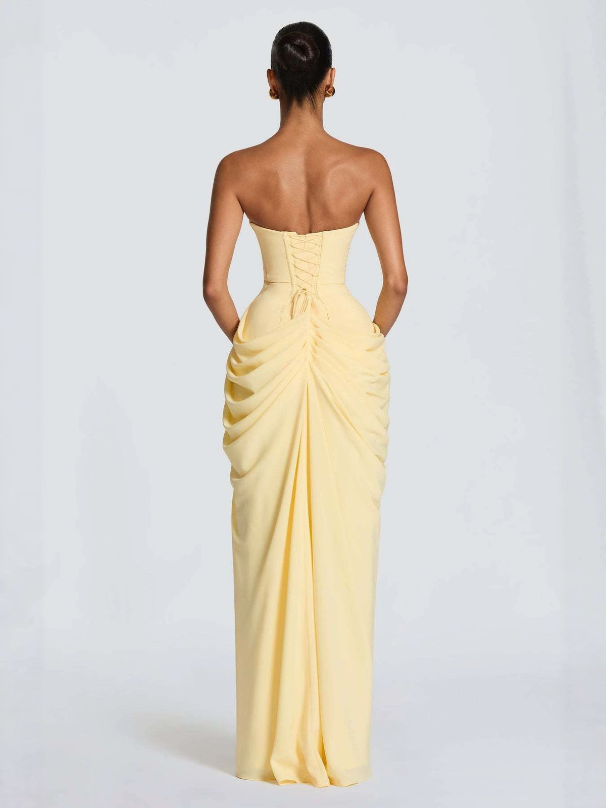 French Style Lace Trim Backless Dress
