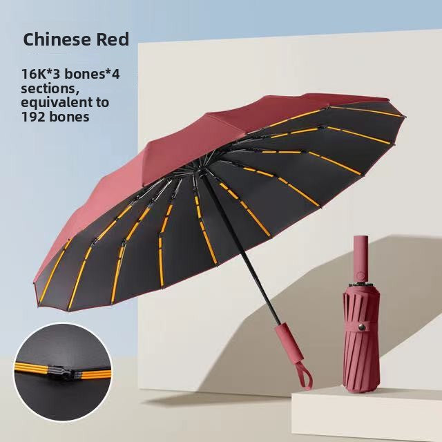 Fully Automatic Vinyl-Coated Tri-Fold Sun and Rain Umbrella