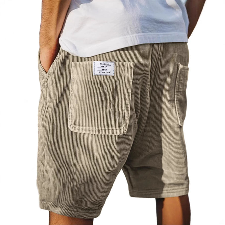 New Style Cross-Border Foreign Trade Men's Fashion American-Style Multi-Pocket Vintage Corduroy Shorts