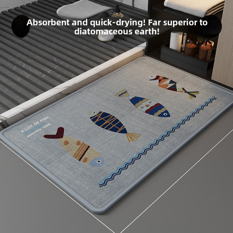 Cute Cartoon Bathroom Mat Absorbent Non-Slip Home Decor
