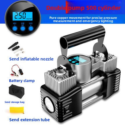 Dual Cylinder Car Air Pump with Digital Display
