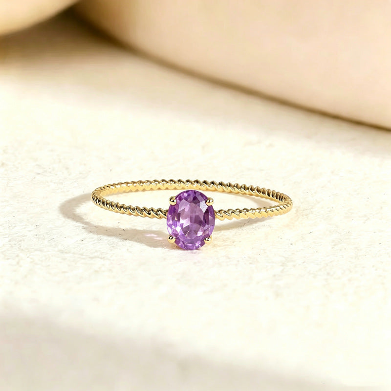 Natural Birthstone Gemsterling Silver Ring