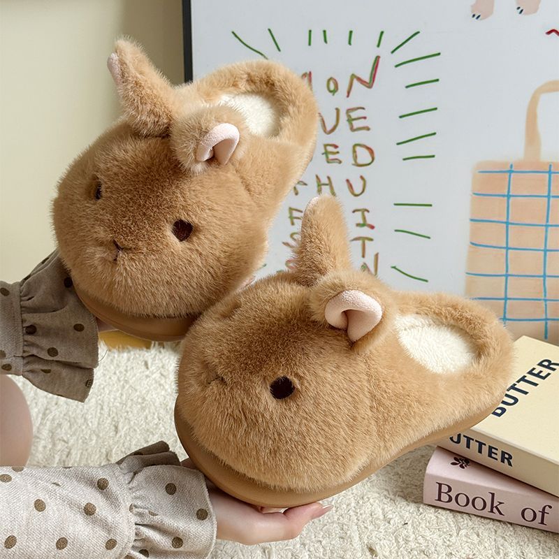 Women's winter indoor soft-soled warm plush slippers