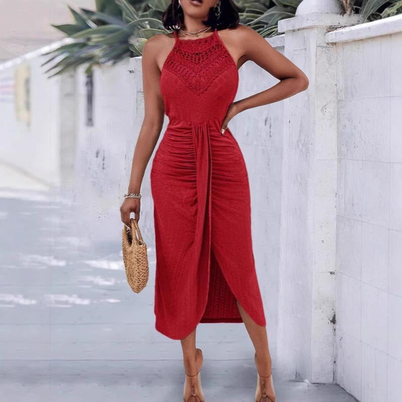 Halter-neck sleeveless dress