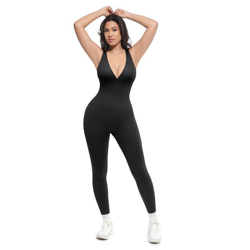 Slim-Fit Sports Yoga Jumpsuit Long Pants