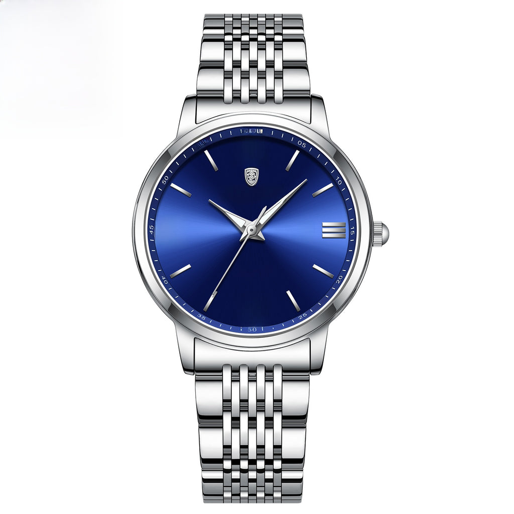Ultra-Thin Waterproof Luminous Stainless Steel Women's Quartz Wristwatch