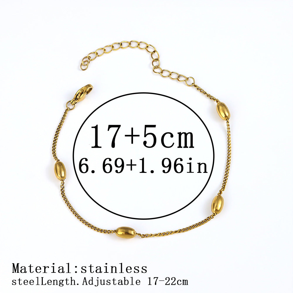 316L Titanium Steel Bracelet Waterproof Hypoallergenic Gold Plated Chain Jewelry for Men Women Unisex Fashion Accessories