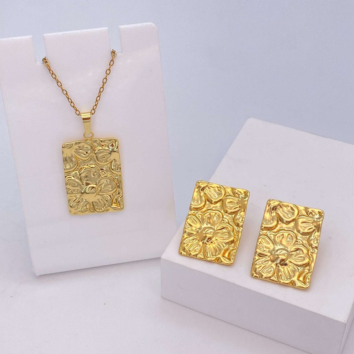 Stainless Steel Earrings and Necklace