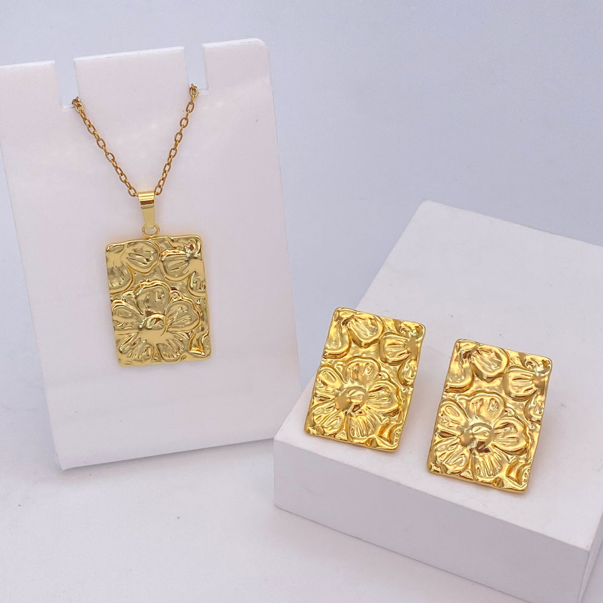 Stainless Steel Earrings and Necklace