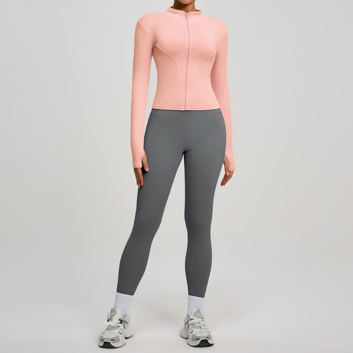 Lady's high-waisted yoga workout outfit
