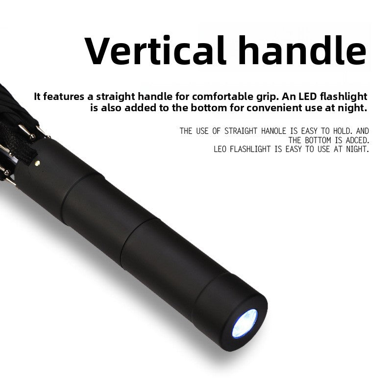 Automatic Open Light-Up Umbrella with LED Flashlight, UV Protection, Customizable Logo