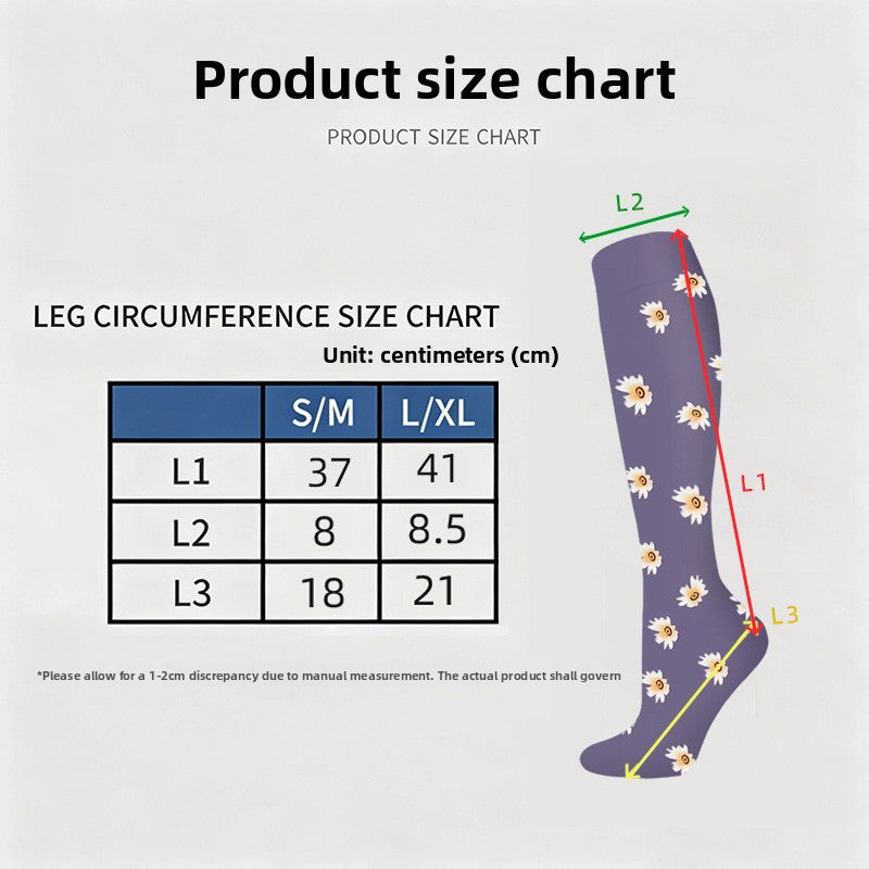 Plant Print Compression Sports Socks