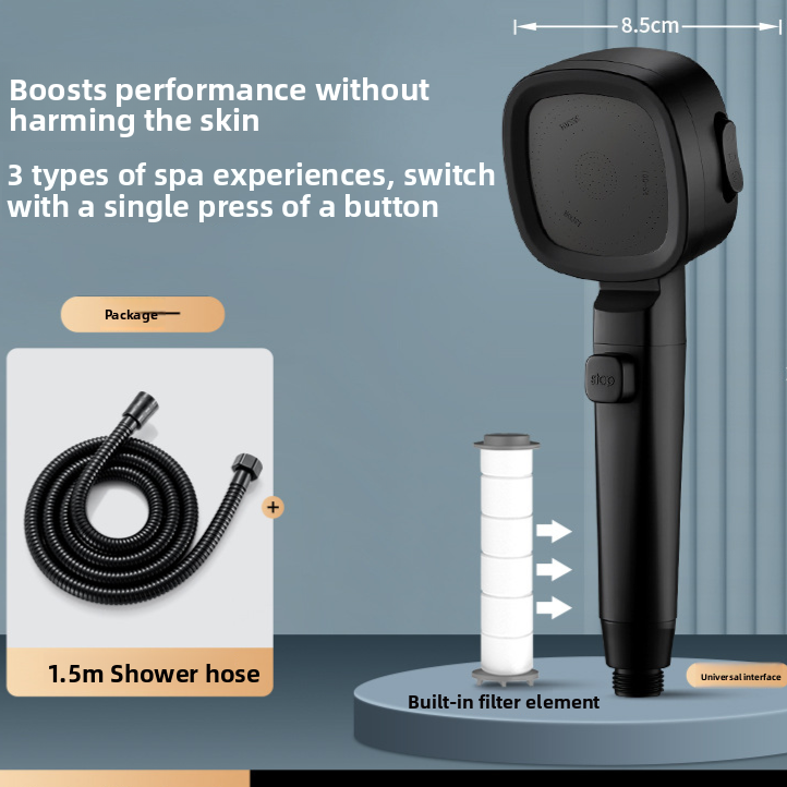 Pressure-enhanced shower head shower faucet set