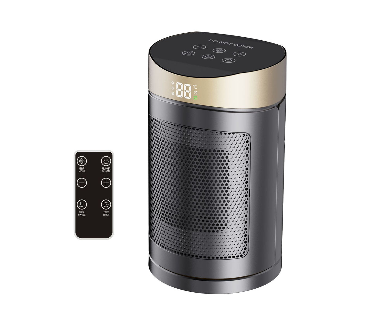 Desktop Electric Heater with Touch Screen and Remote Control