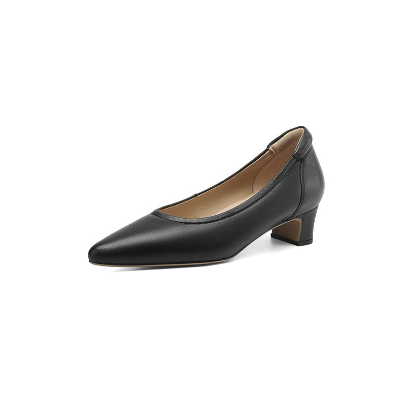 Womens Low Heel Goatskin Pointed Toe Flats