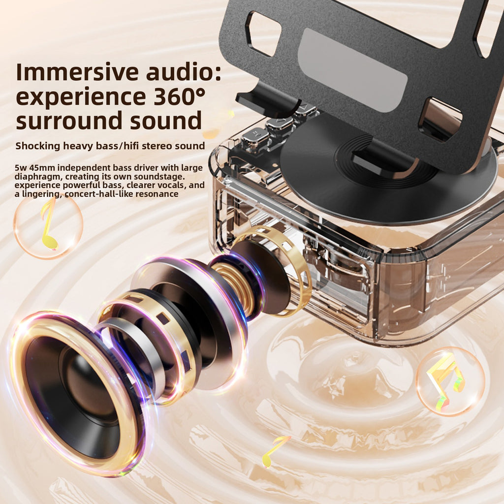 Rotating Tablet Stand with Bluetooth Speaker