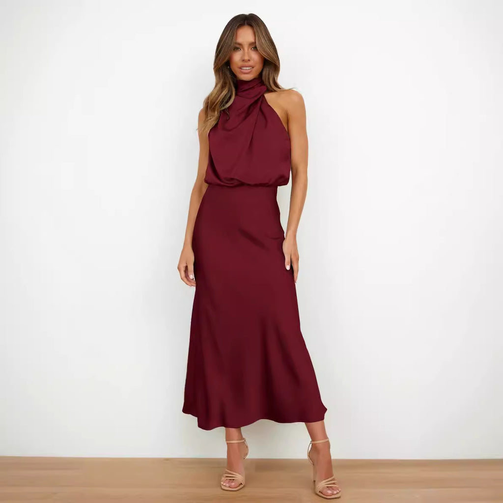 Sleeveless Satin Evening Dress