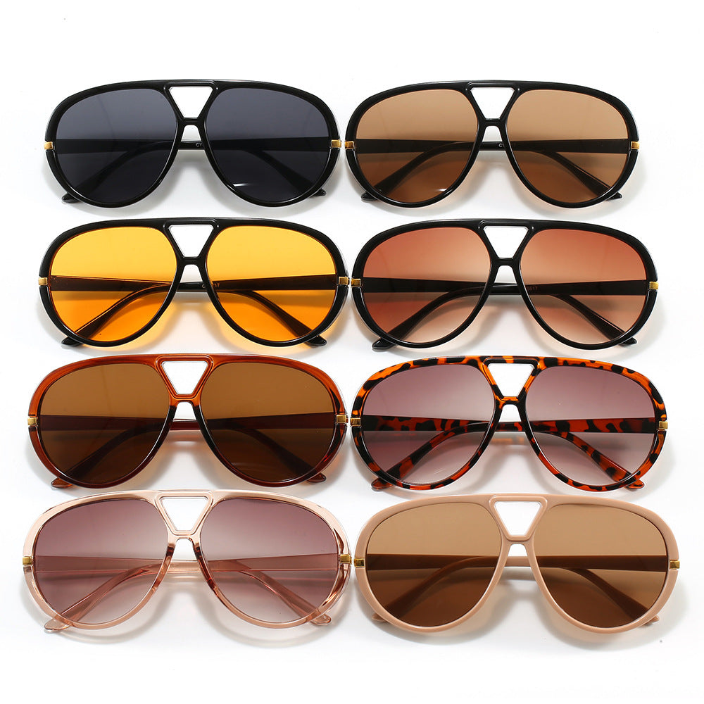 Large Frame Vintage Sunglasses UV Protection Fashion Sun Glasses