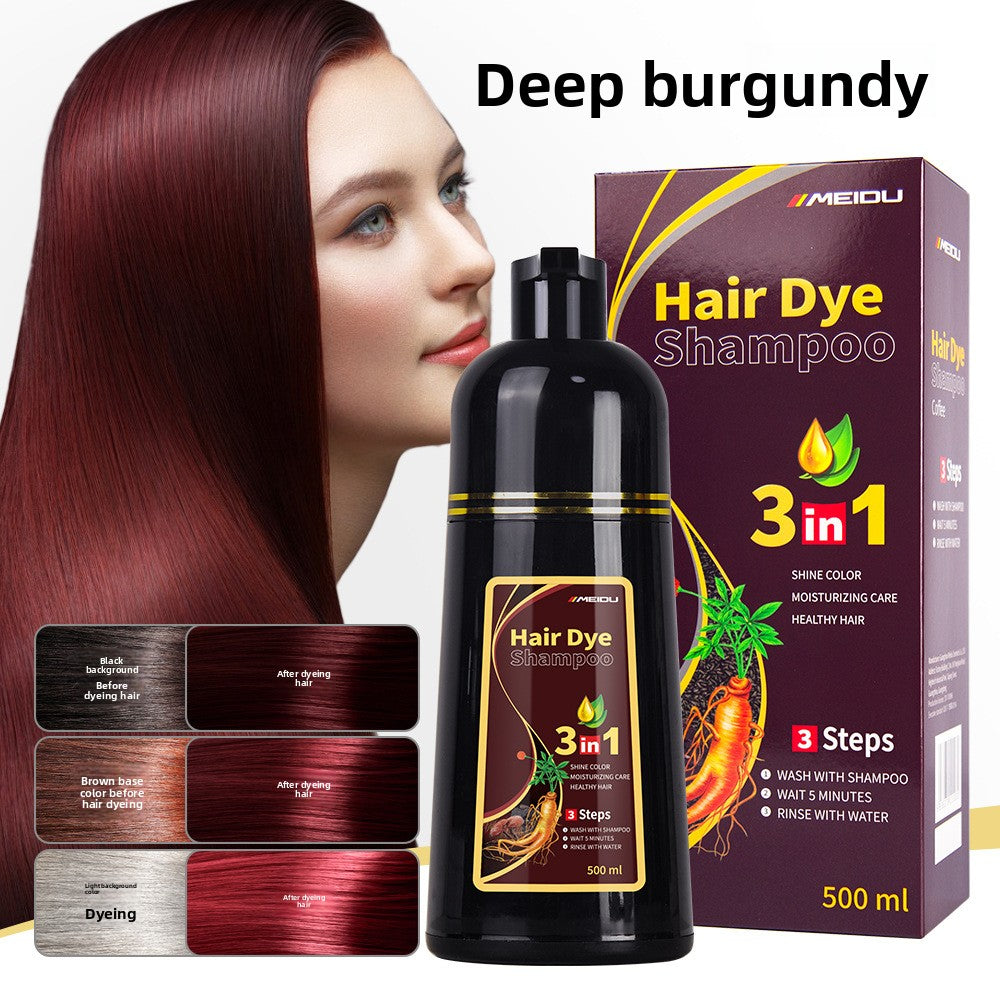 Plant Bubble Hair Dye Shampoo for Instant Color