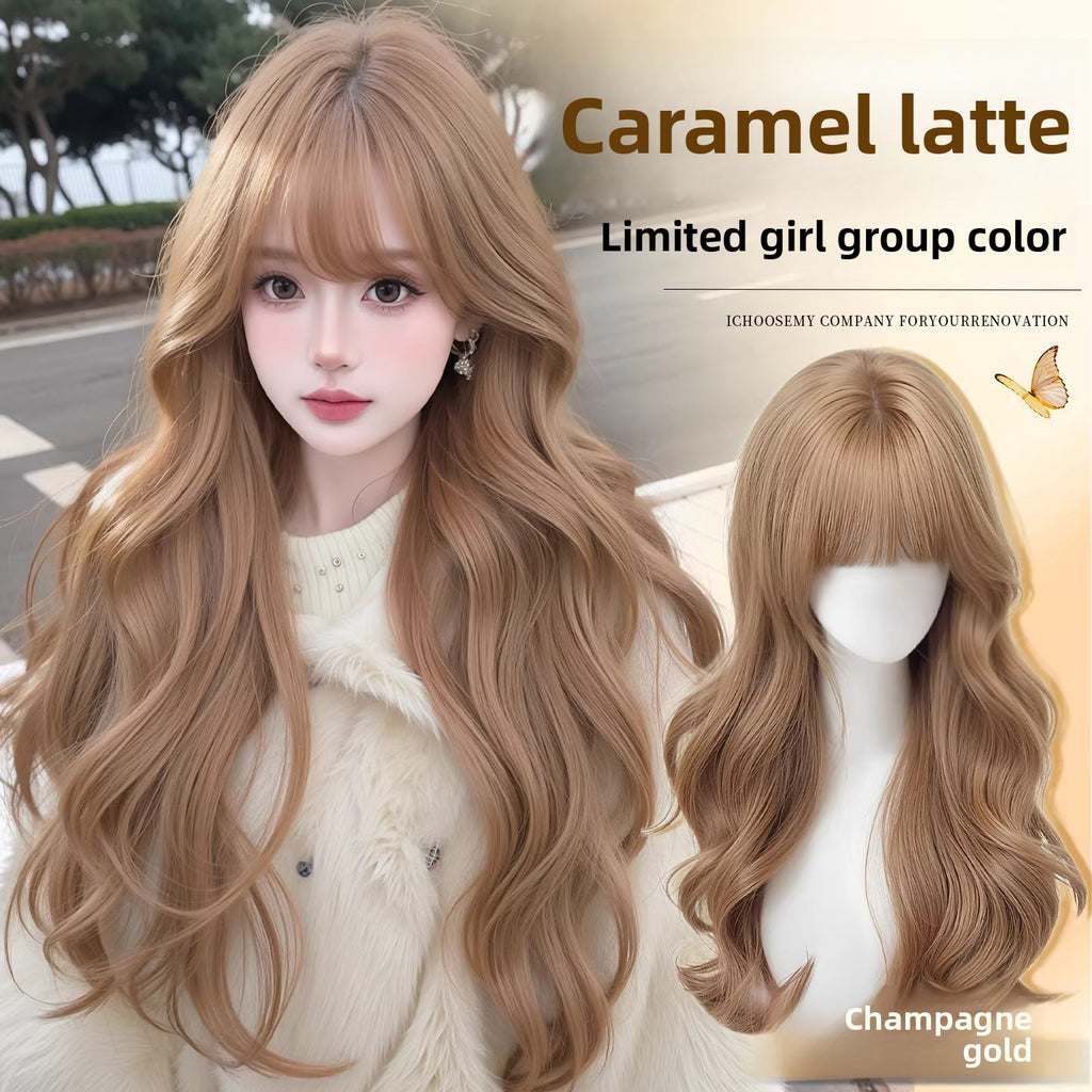 Long Wavy Synthetic Hair Wig with Bangs