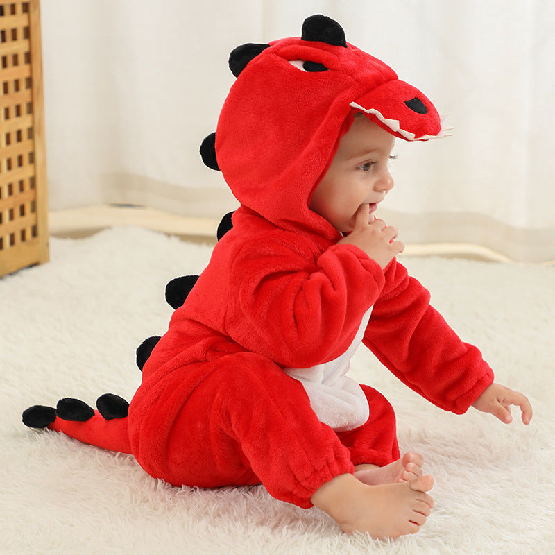 Flannel Dinosaur Infant Jumpsuits