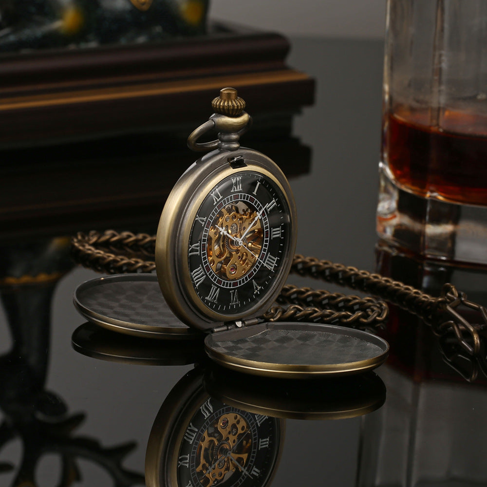 Retro Mechanical Pocket Watch Double Cover