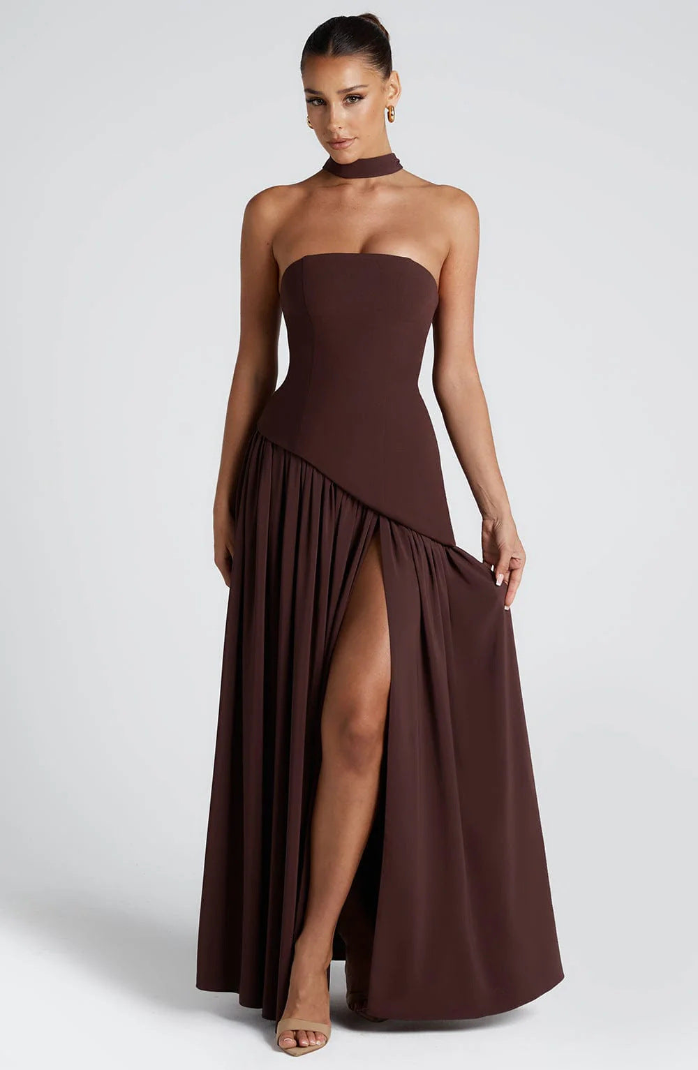 Women's High-Slit Bodycon Long Dress