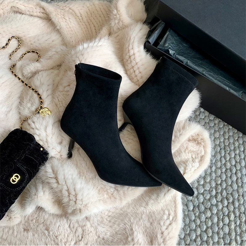 Womens Pointed Toe Stiletto Ankle Boots