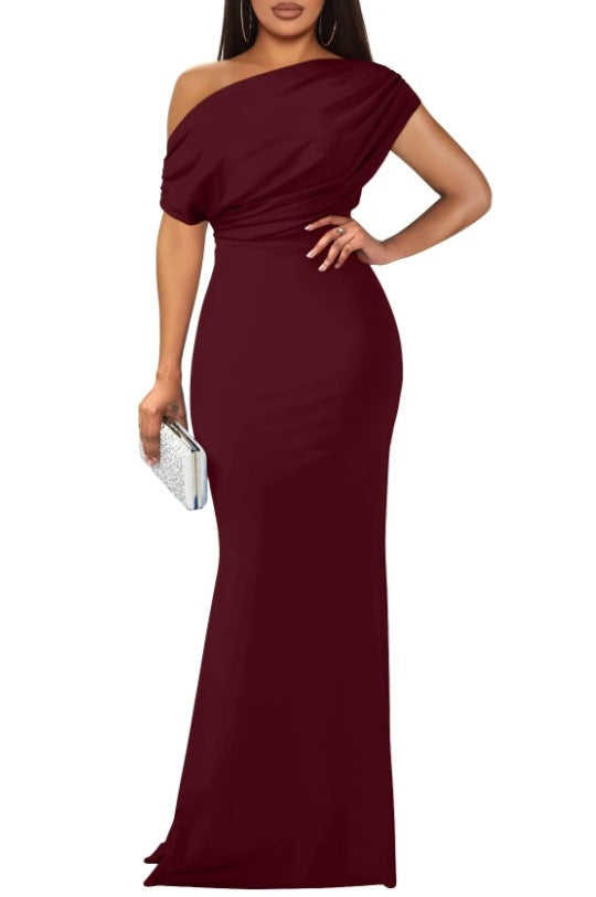 Elegant Sleeveless Off-Shoulder Formal Dress