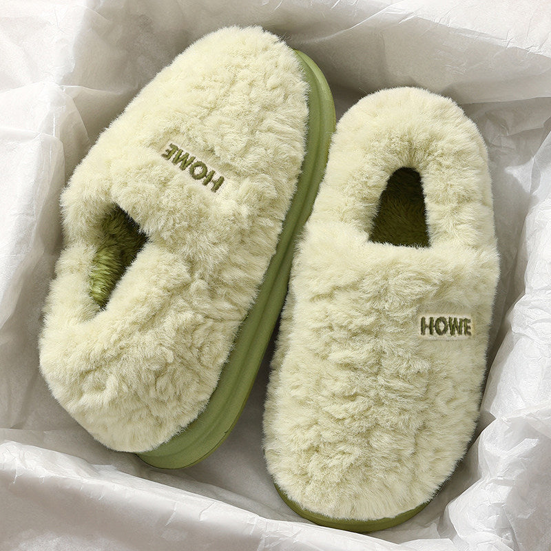 Unisex Plush Lined Cozy Cotton Slippers Anti Slip Indoor House Shoes