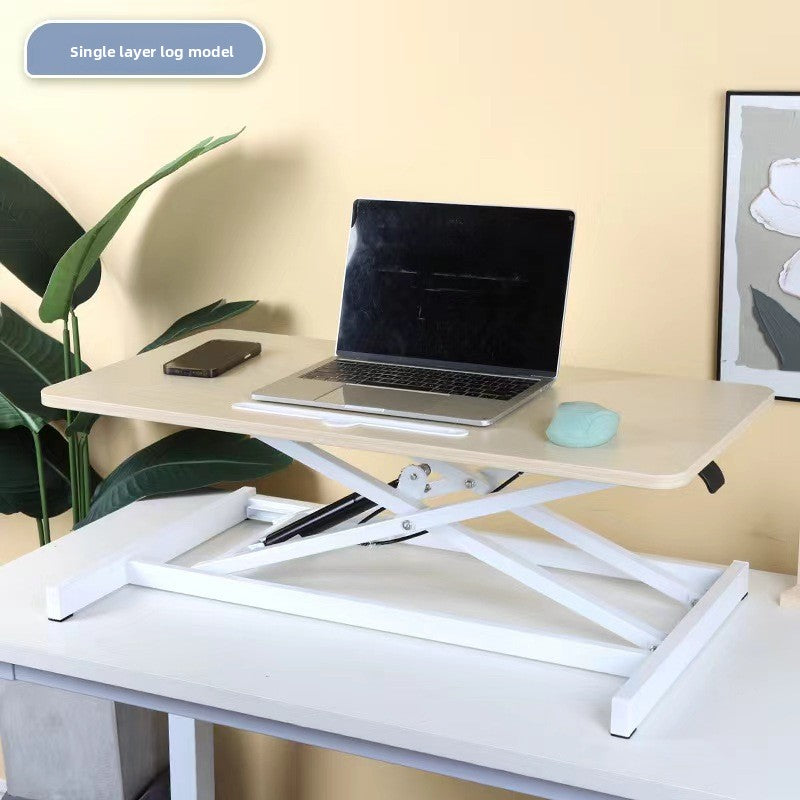 Pneumatic desktop computer desk