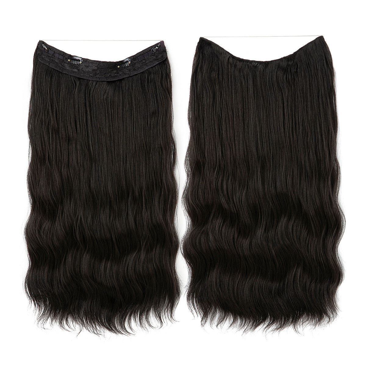 Synthetic Hair Extensions Long Wavy Clip-in