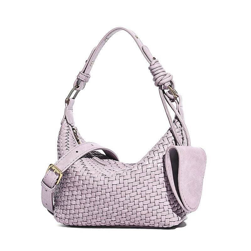 Hand-Woven PU Leather Crossbody Bag
