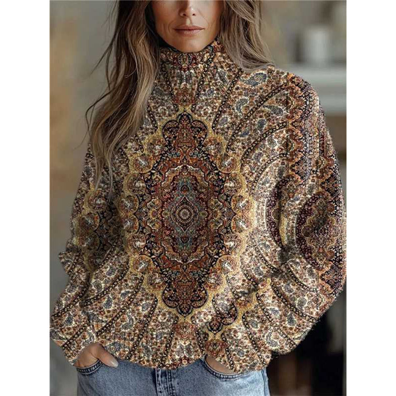Women's pullover printed loose-fitting casual top