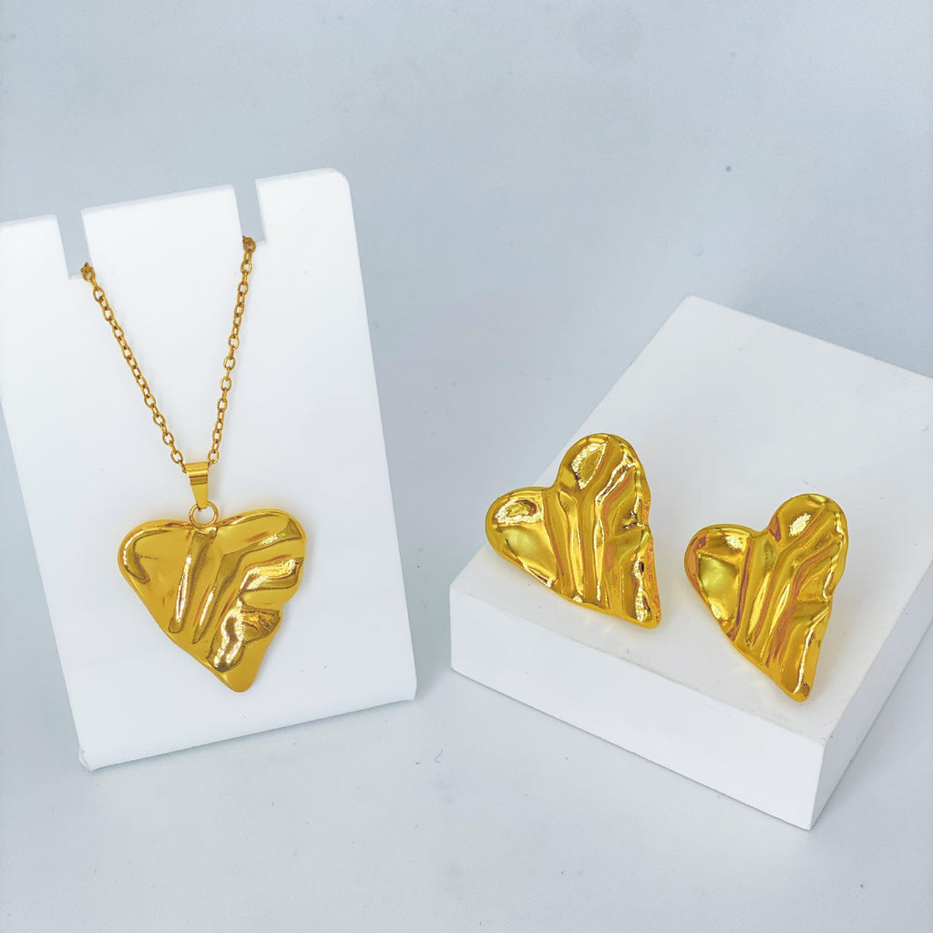 Stainless Steel Earrings and Necklace