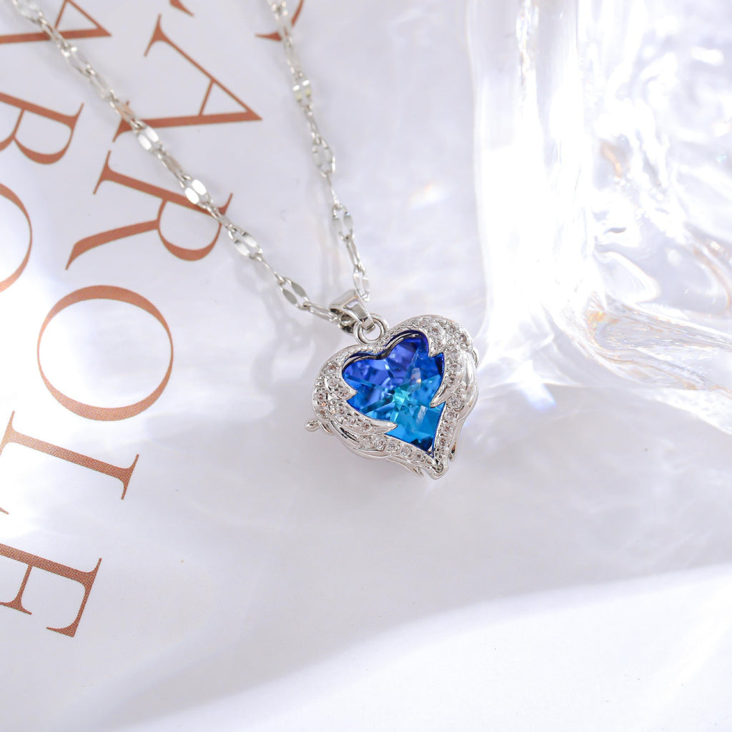 Women's Luxury Blue Crystal Necklace