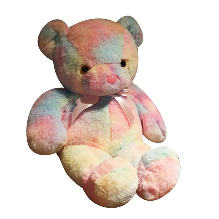 Candy-Colored Luminous Musical Teddy Bear Plush Toy, Soft Huggable Stuffed Animal for Birthday Christmas Gift