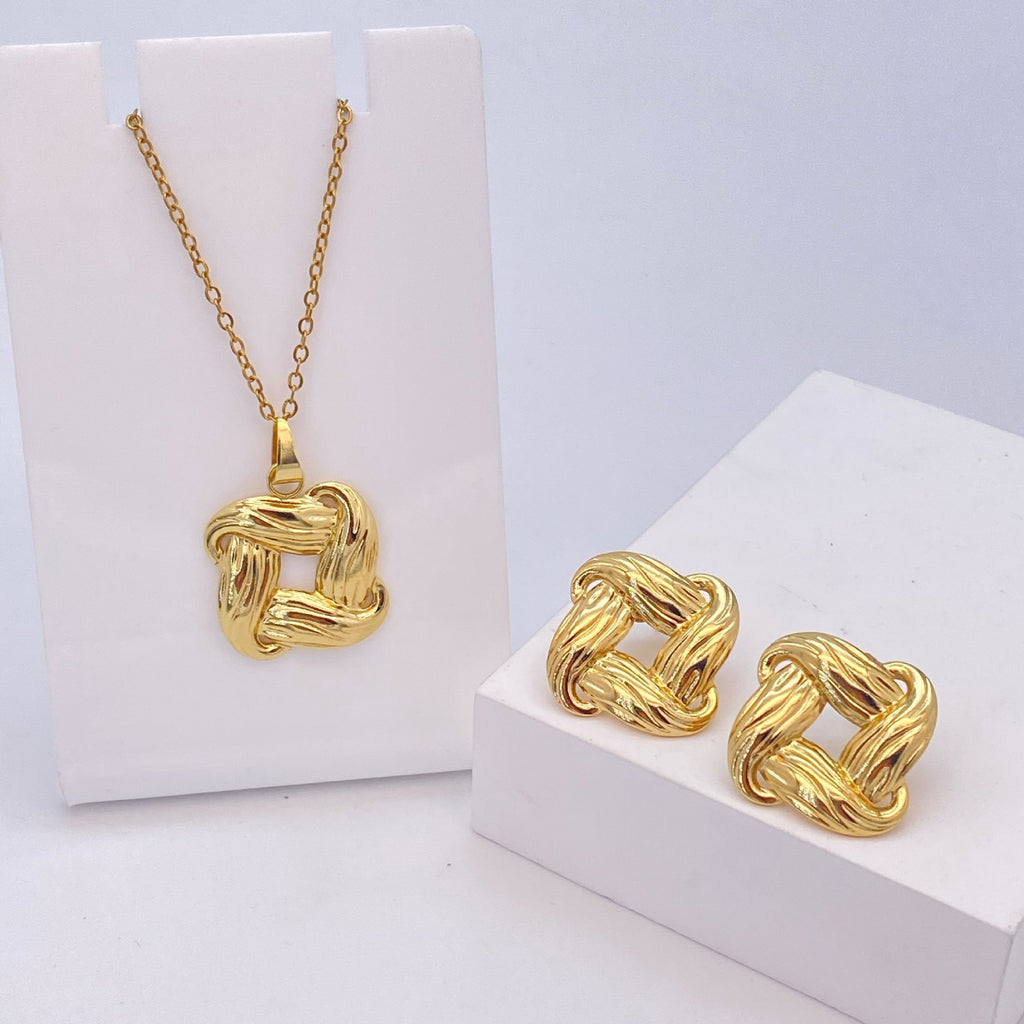 Stainless Steel Earrings and Necklace