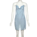 Womens Halter Neck Wrap Short Dress
