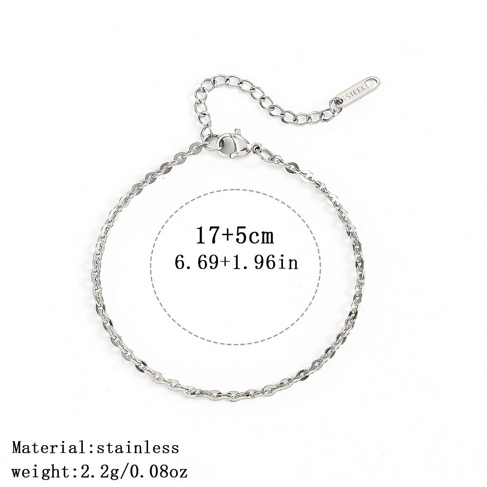 316L Titanium Steel Bracelet Waterproof Hypoallergenic Gold Plated Chain Jewelry for Men Women Unisex Fashion Accessories
