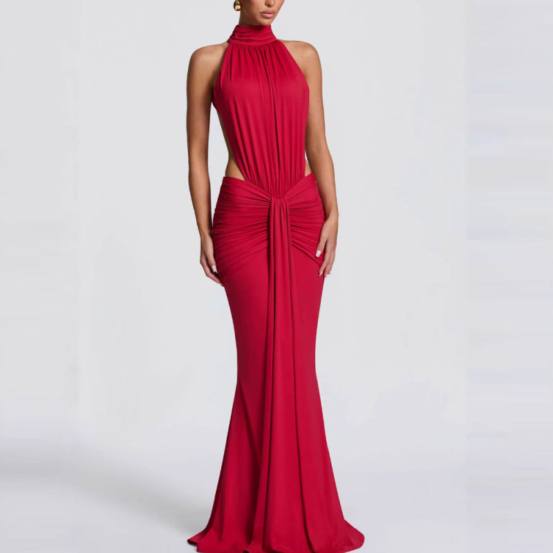 Elegant High Neck Bodycon Long Dress