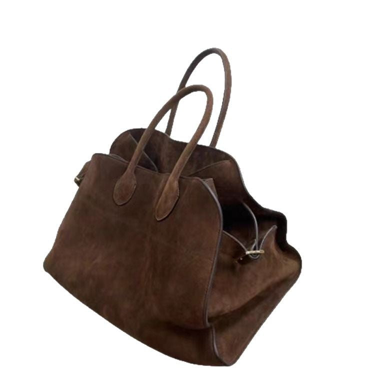 Women's Retro Suede Tote Bag with Large Capacity