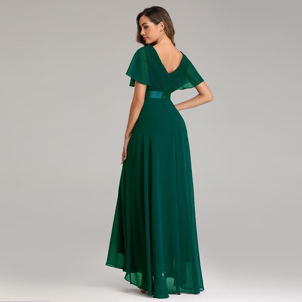 Elegant Trumpet Sleeve Chiffon Evening Dress