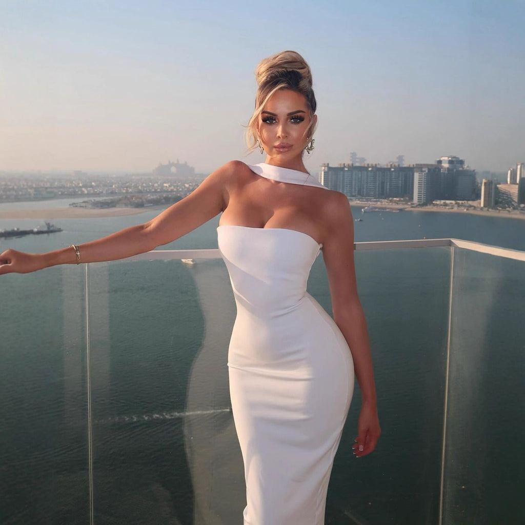 French Style Strapless Backless Long Evening Dress