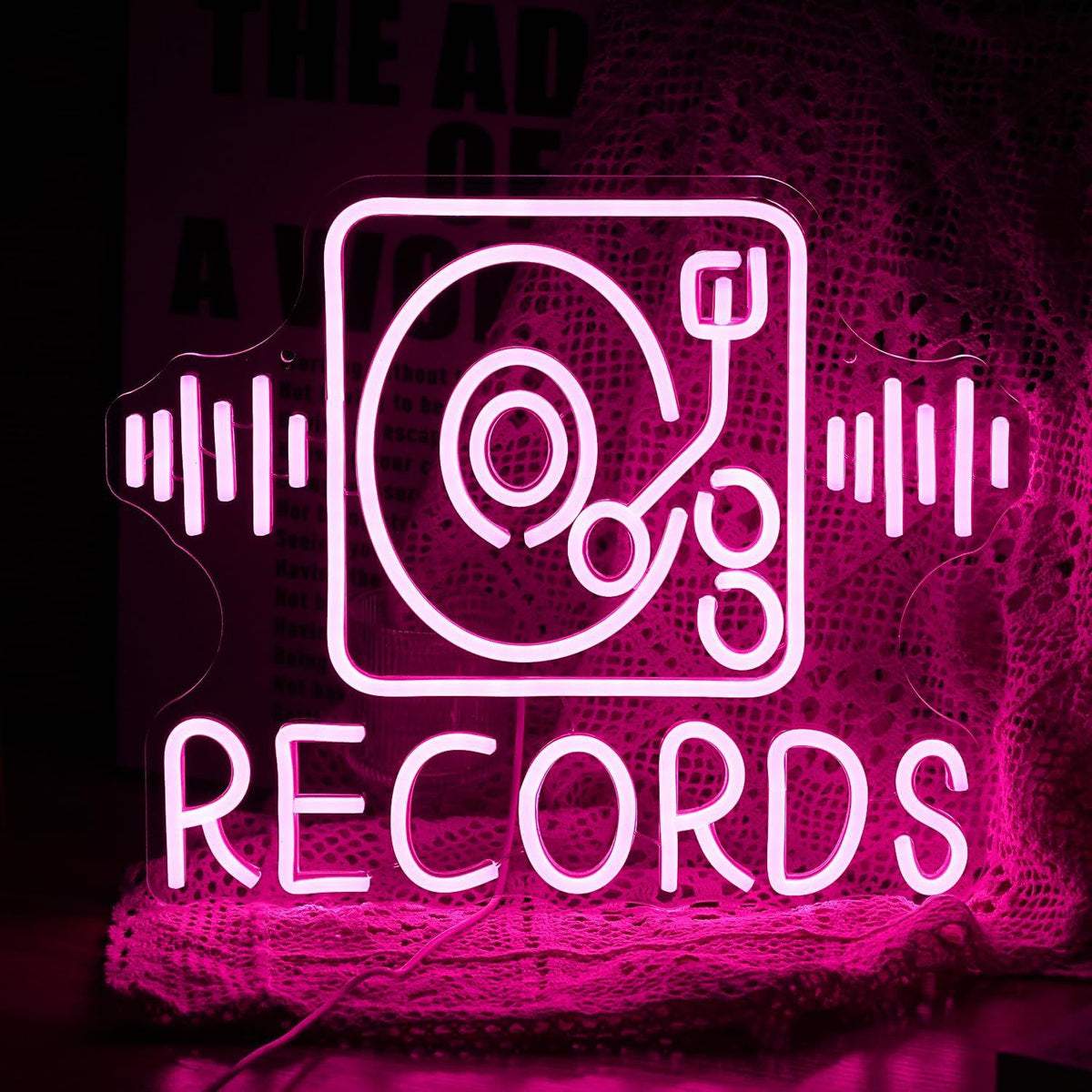 Record Player LED Neon Light Sign
